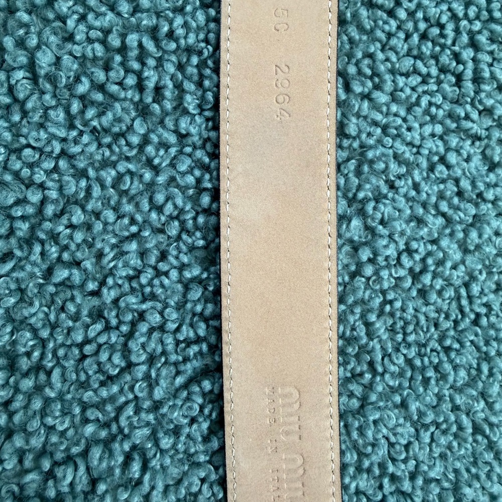 Miu Miu Black Leather Belt with Silver Buckle - Picture 10 of 13